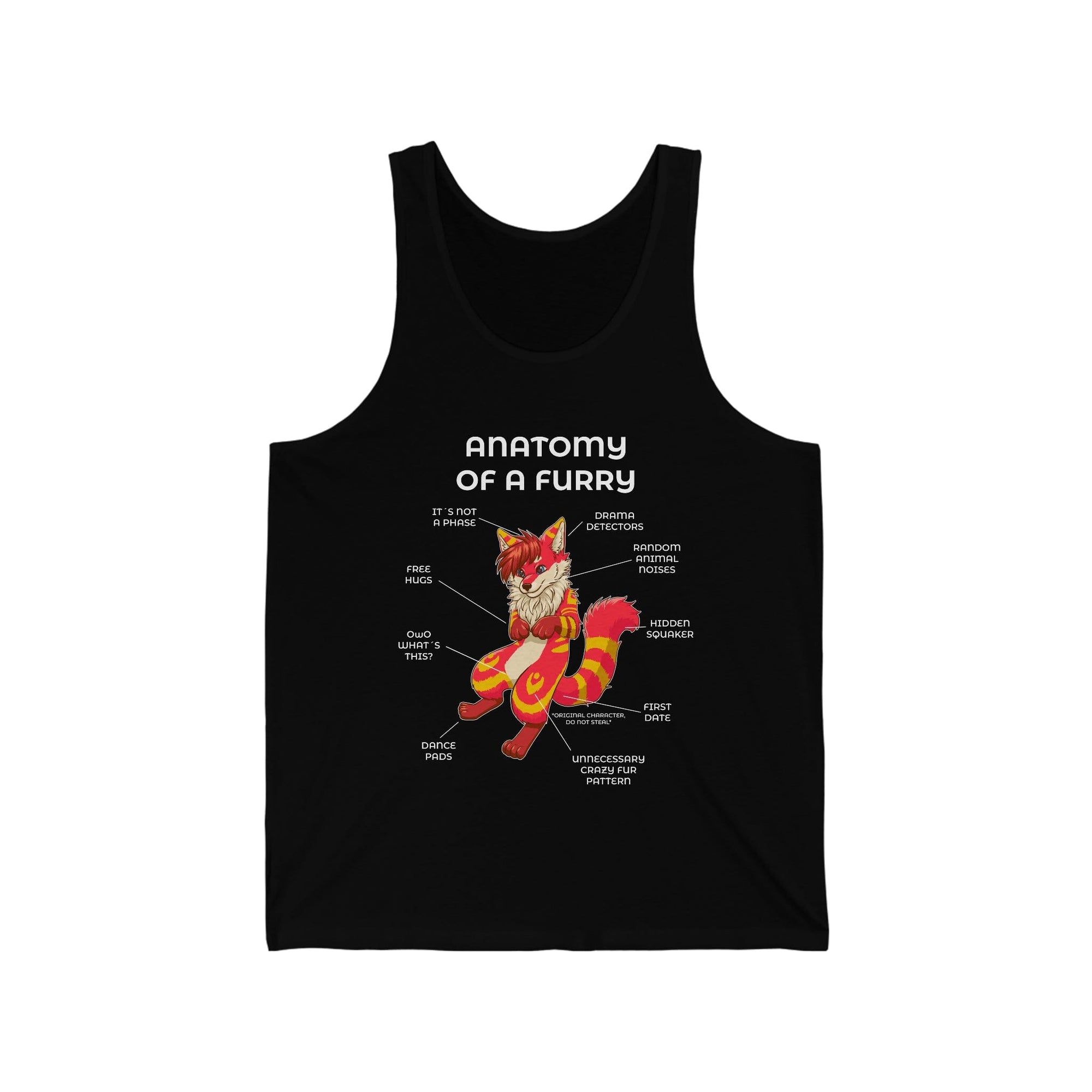 Furry Red and Yellow - Tank Top Tank Top Artworktee Black XS 