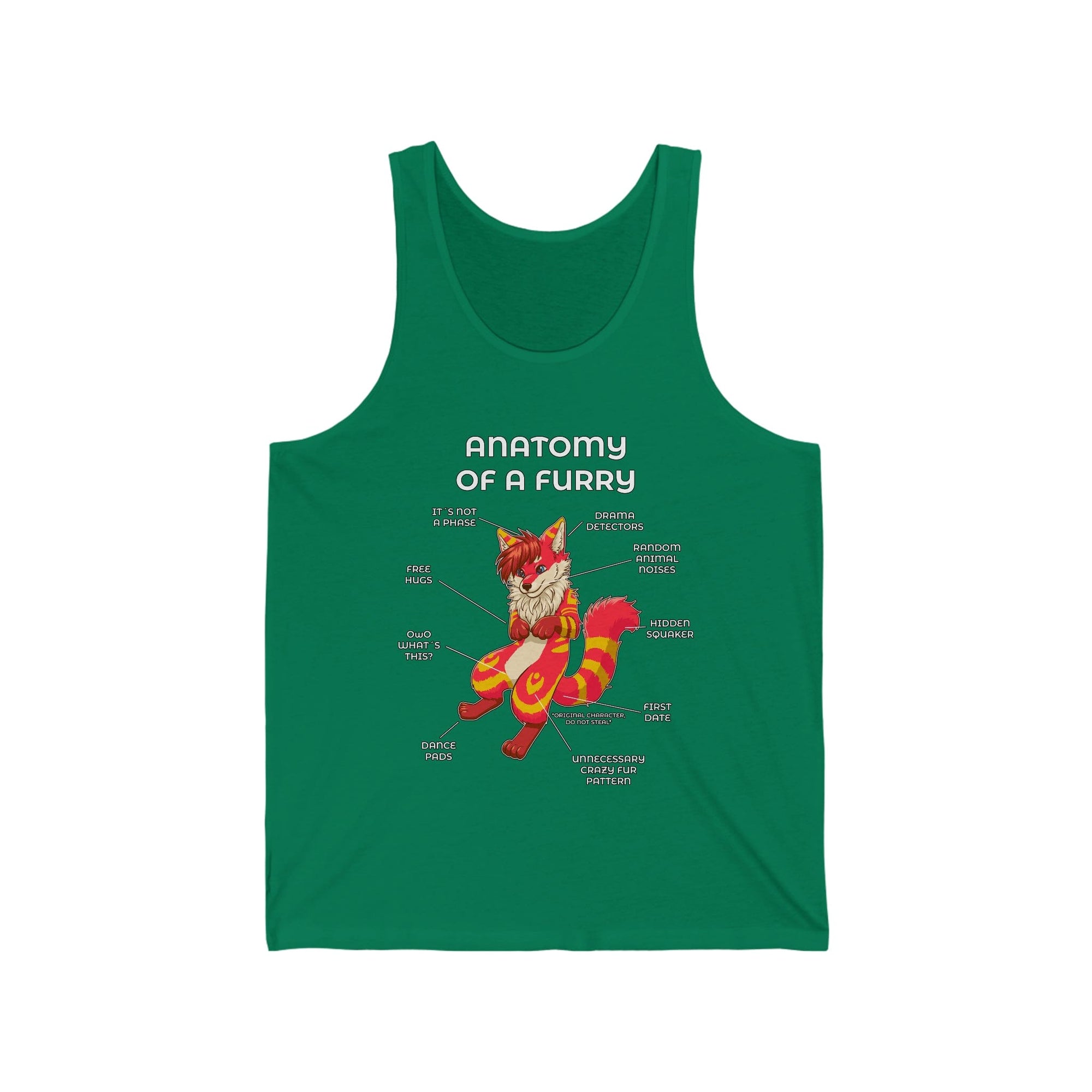 Furry Red and Yellow - Tank Top Tank Top Artworktee Green XS 