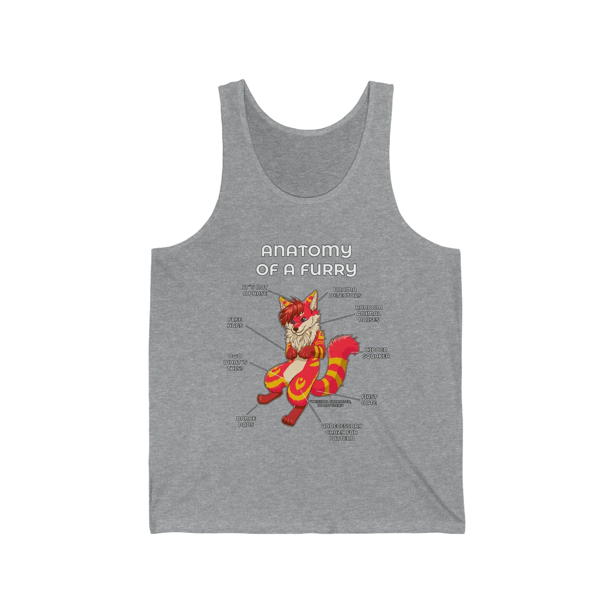 Furry Red and Yellow - Tank Top Tank Top Artworktee Heather XS 