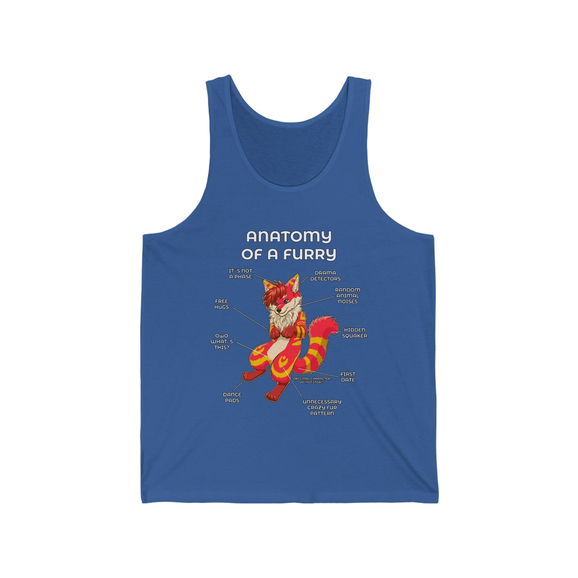 Furry Red and Yellow - Tank Top Tank Top Artworktee Royal Blue XS 