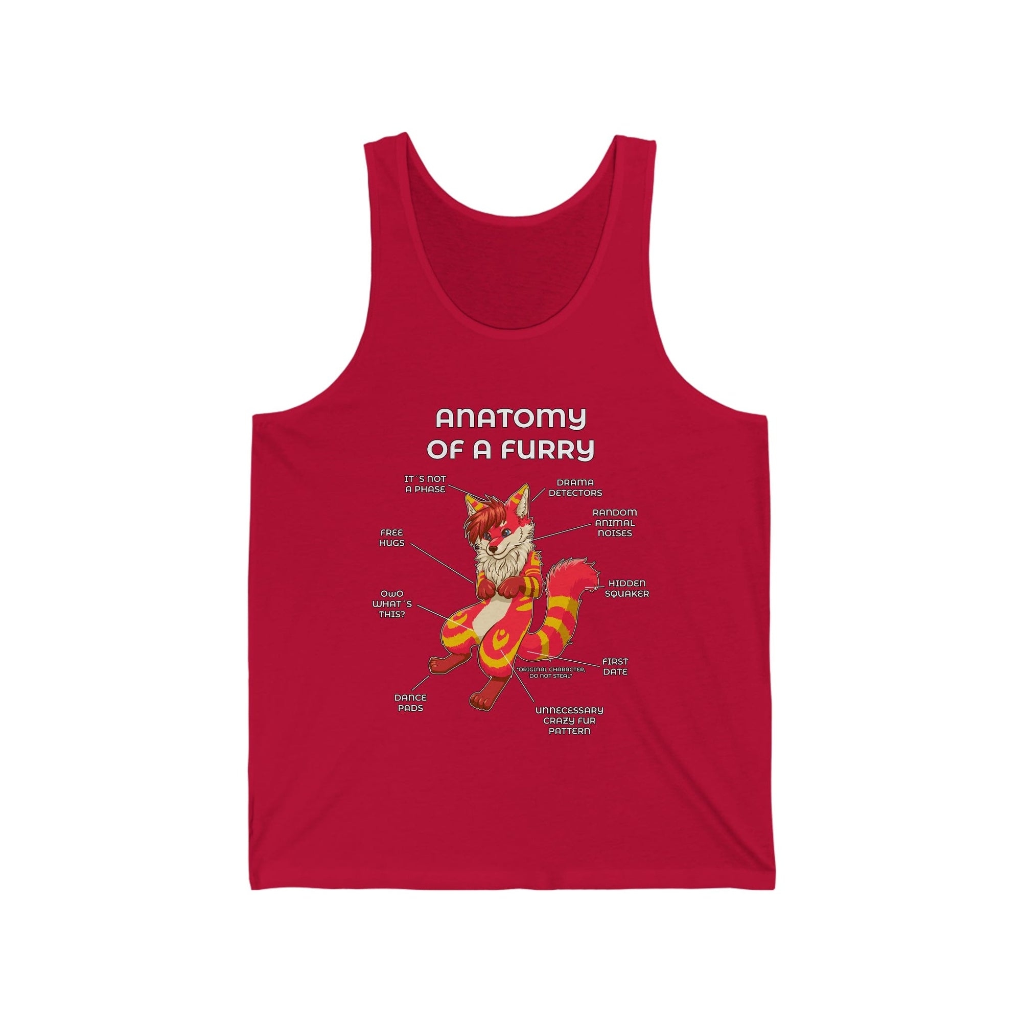 Furry Red and Yellow - Tank Top Tank Top Artworktee Red XS 