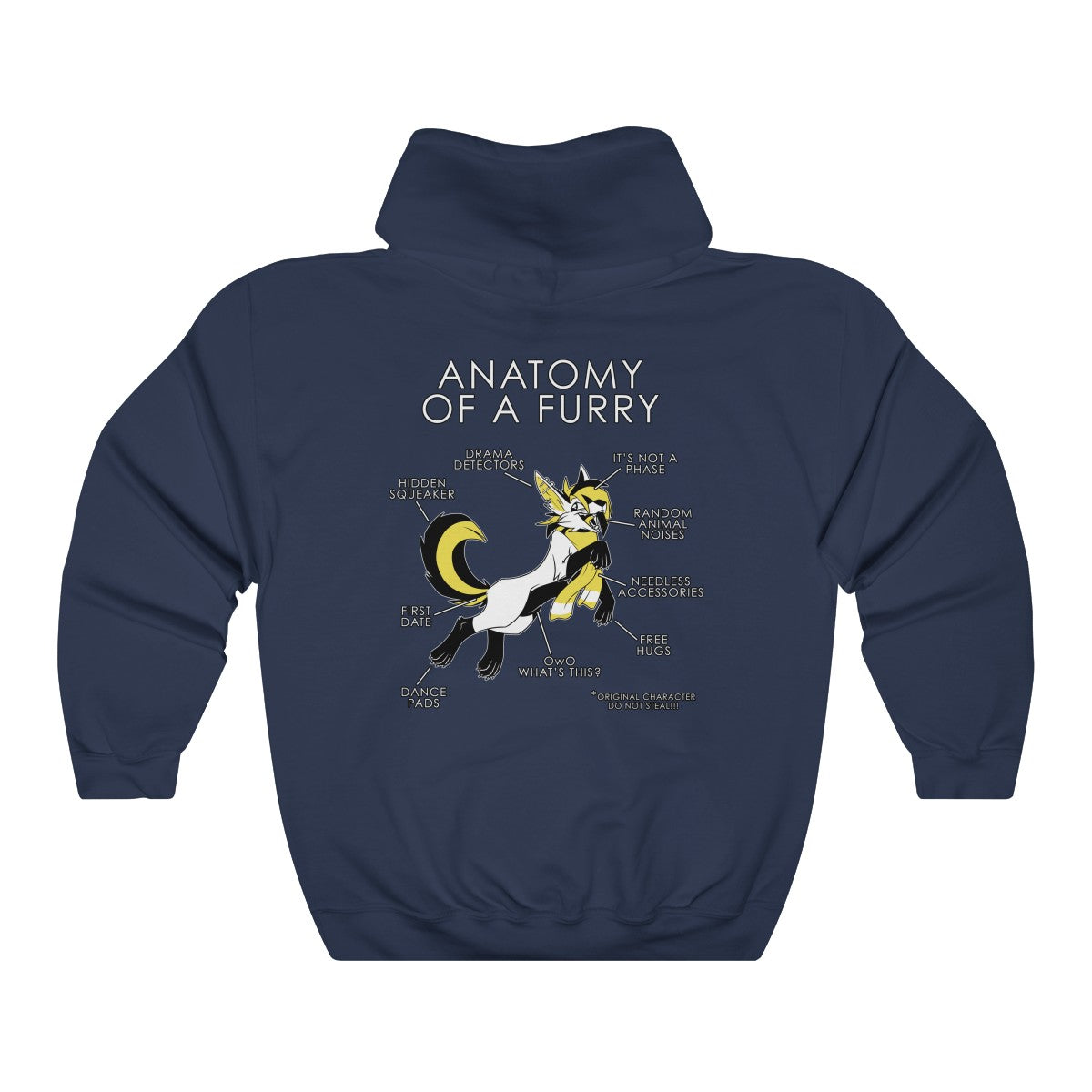 Furry Yellow - Hoodie Hoodie Artworktee Navy Blue S 