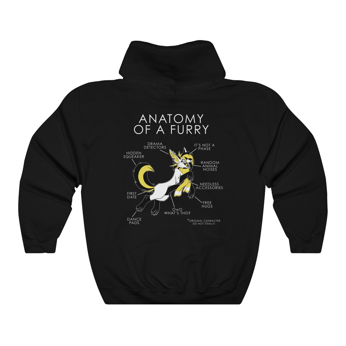 Furry Yellow - Hoodie Hoodie Artworktee Black S 