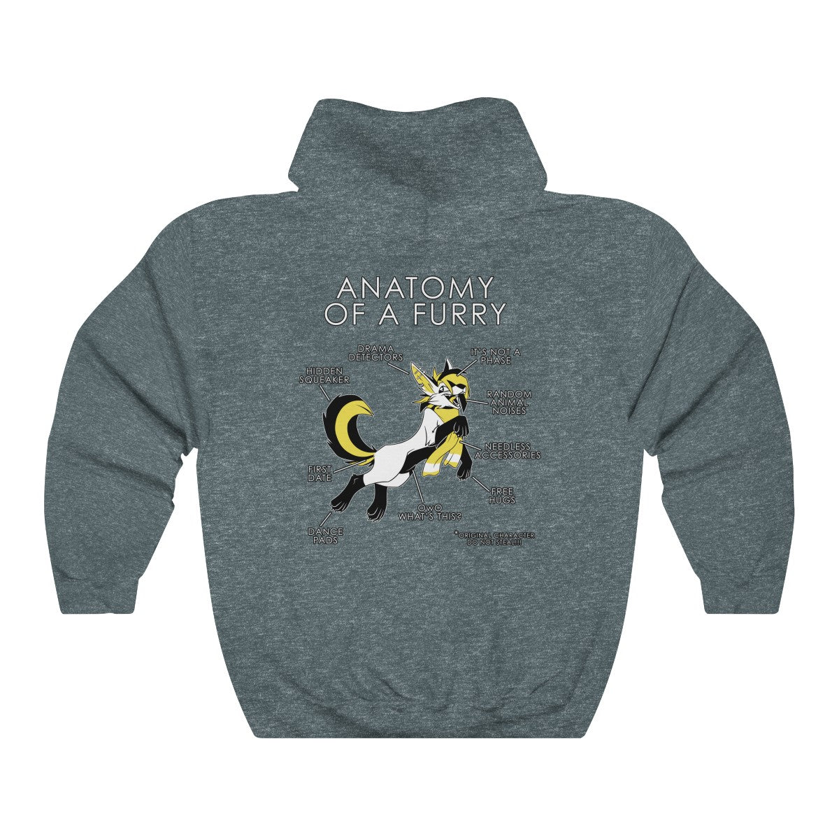 Furry Yellow - Hoodie Hoodie Artworktee Dark Heather S 