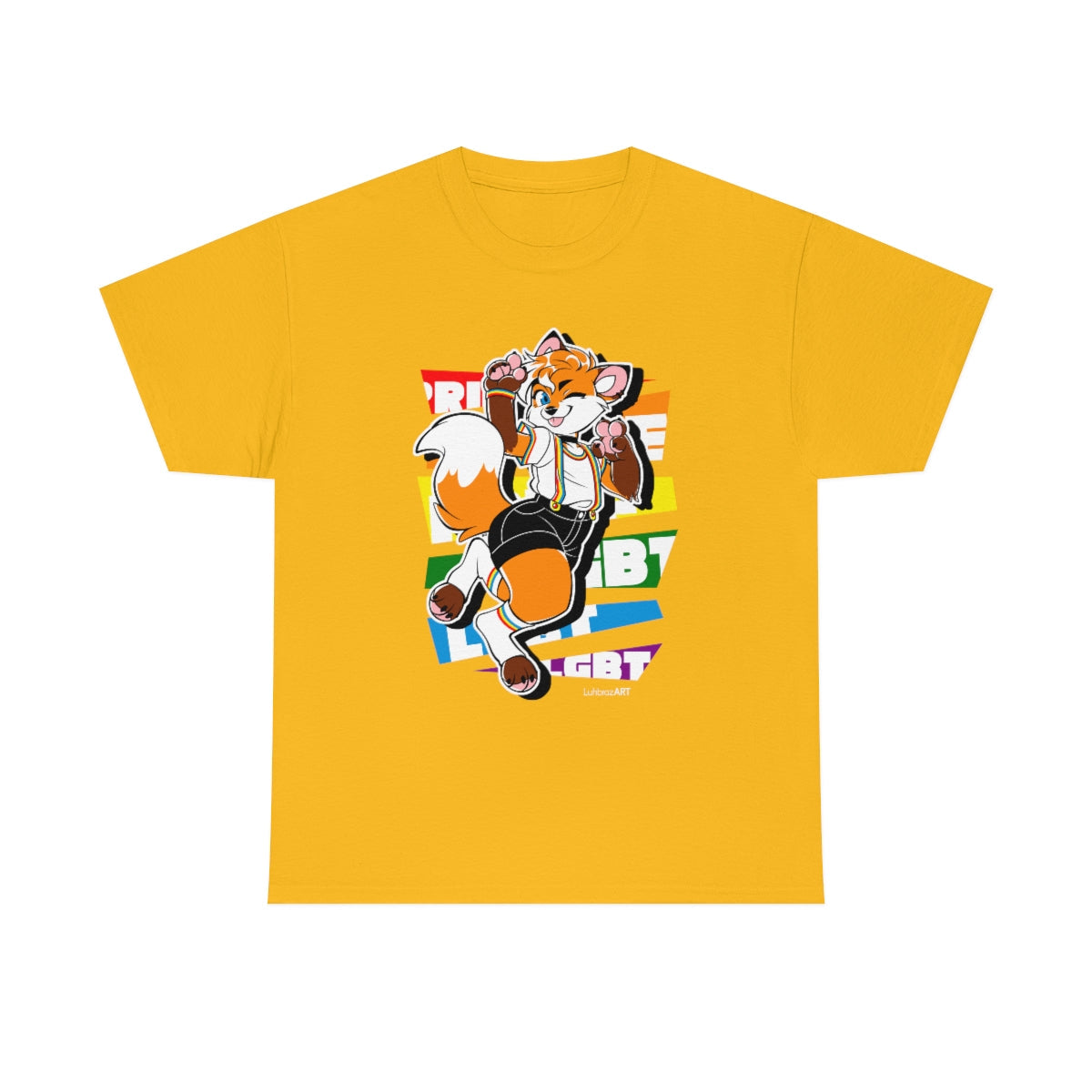 Gay Pride Jessie Fox - T-Shirt T-Shirt Artworktee Gold S 
