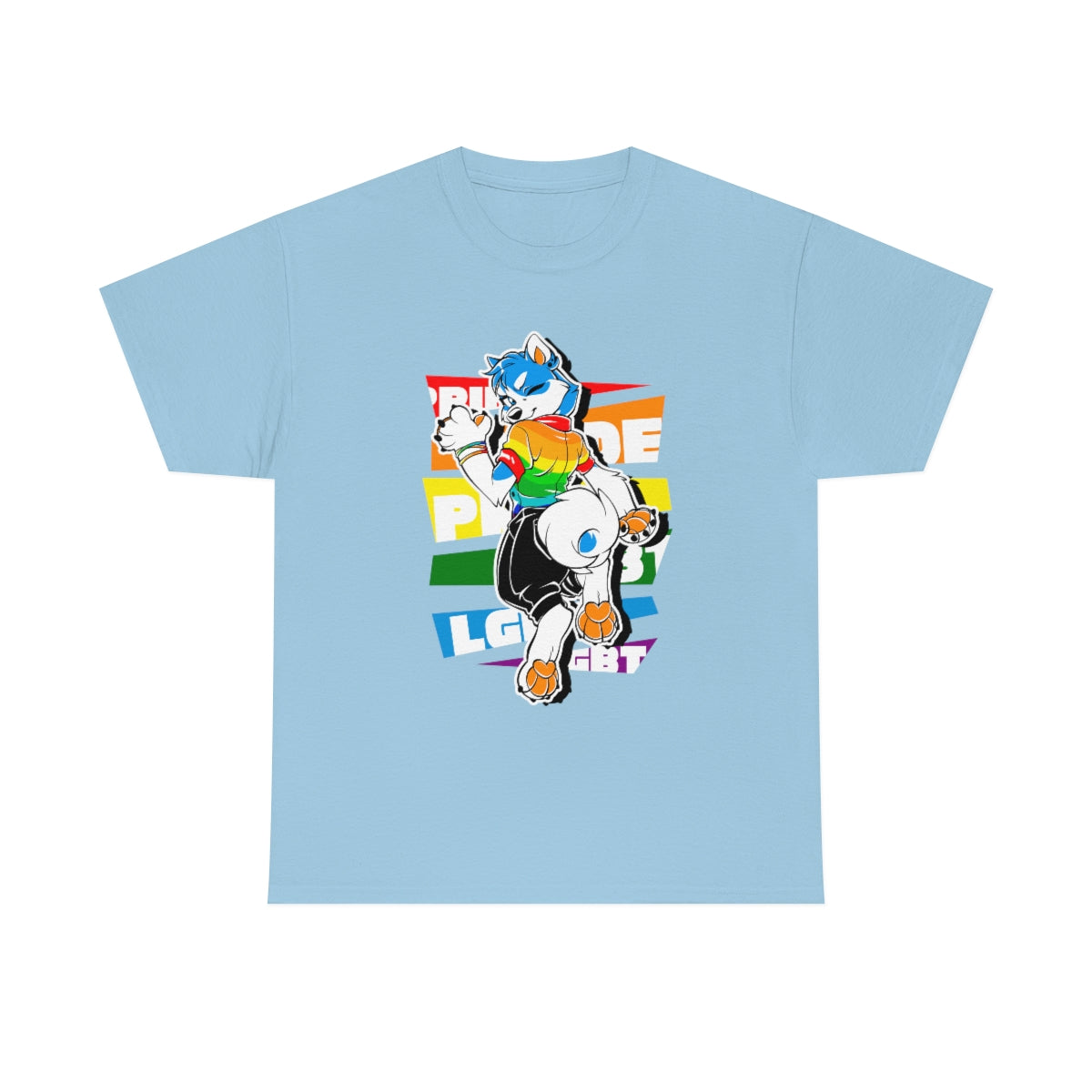 Gay Pride Martin Husky - T-Shirt T-Shirt Artworktee Light Blue S 