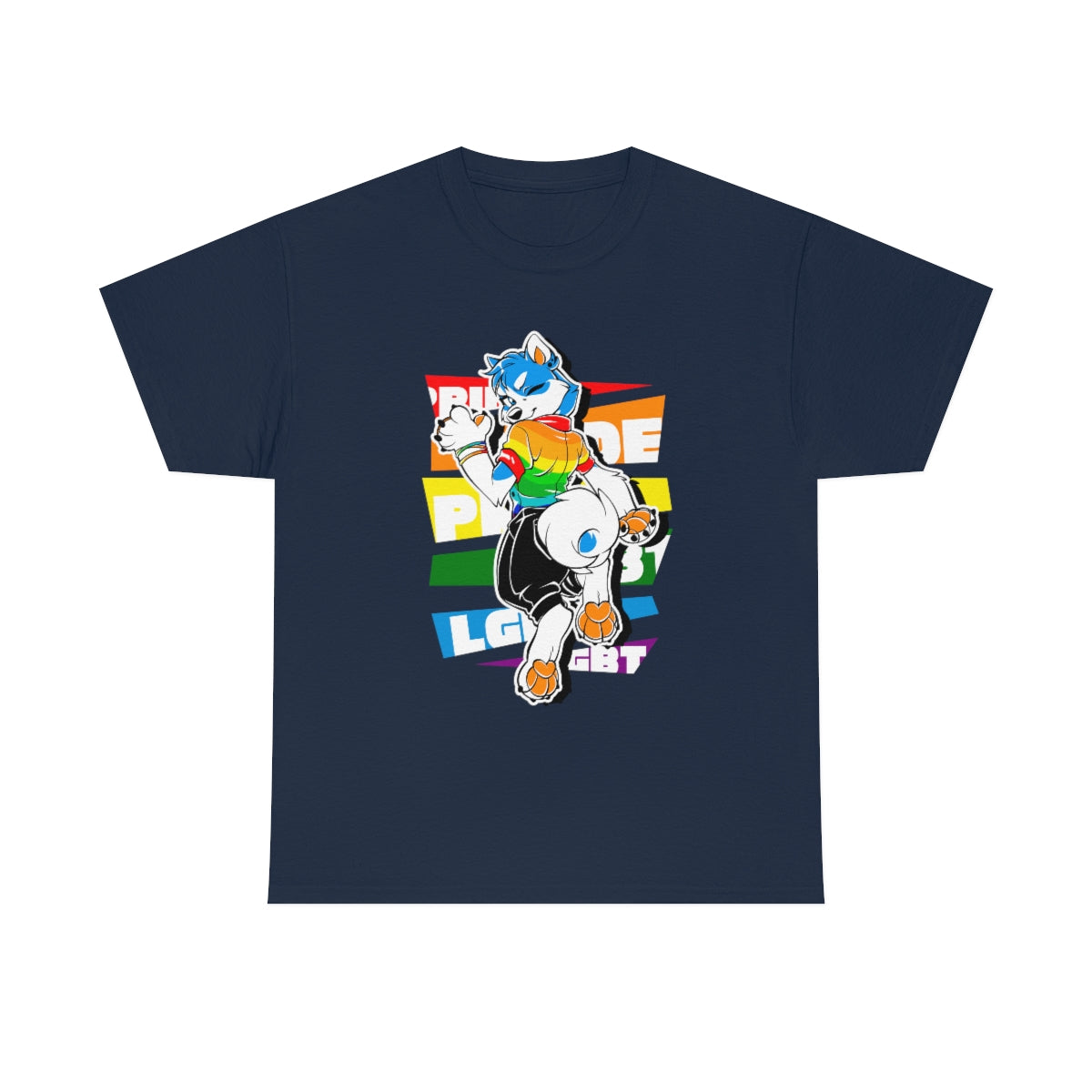 Gay Pride Martin Husky - T-Shirt T-Shirt Artworktee Navy Blue S 