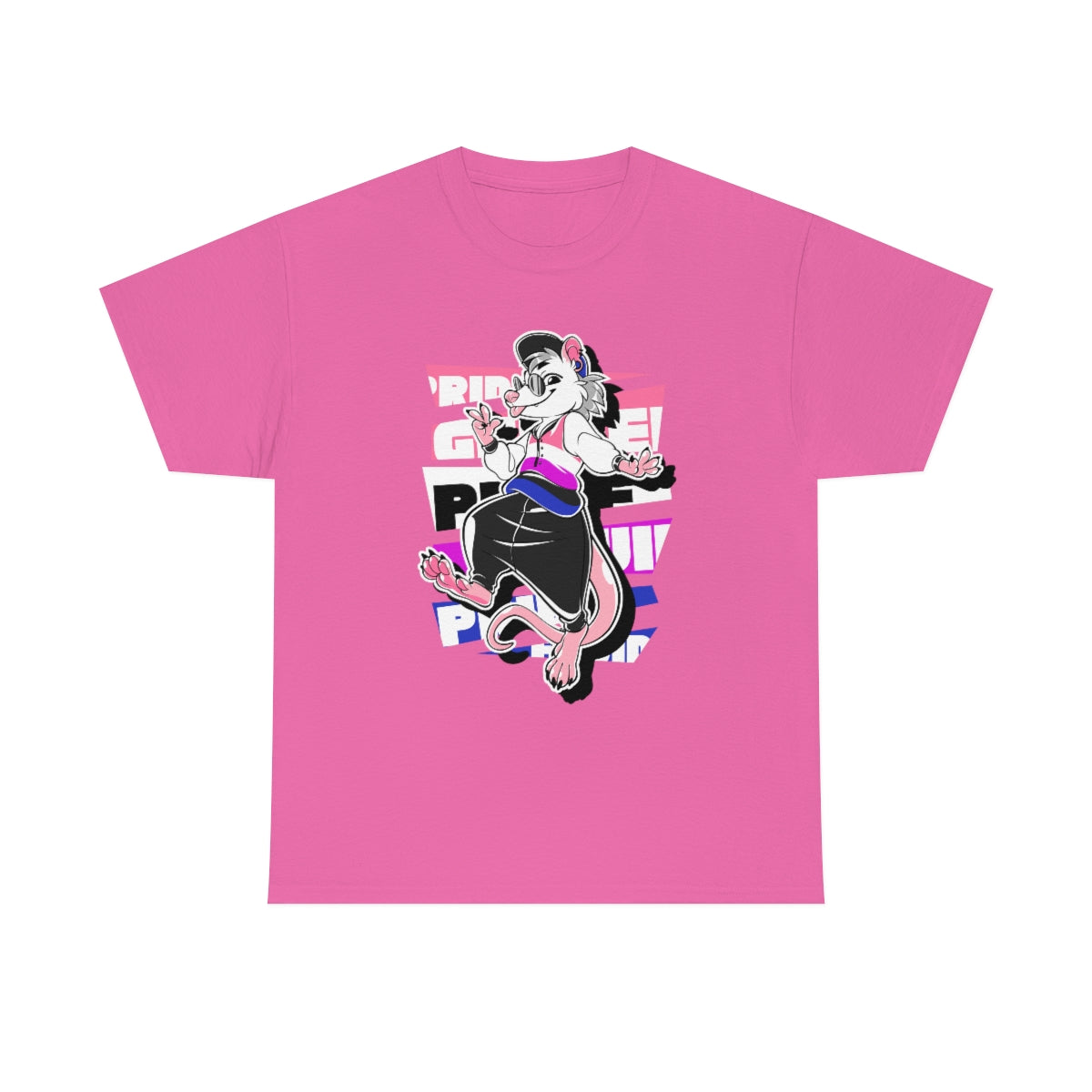 Genderfluid Pride Frankie Opossum - T-Shirt T-Shirt Artworktee Pink S 
