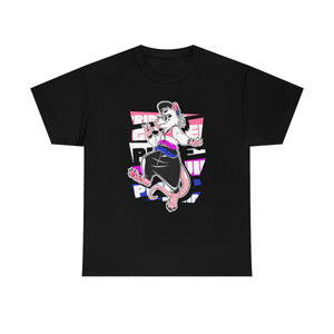 Genderfluid Pride Frankie Opossum - T-Shirt T-Shirt Artworktee Black S 