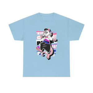 Genderfluid Pride Frankie Opossum - T-Shirt T-Shirt Artworktee Light Blue S 