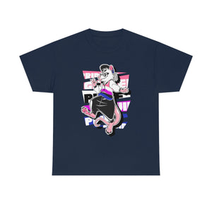 Genderfluid Pride Frankie Opossum - T-Shirt T-Shirt Artworktee Navy Blue S 