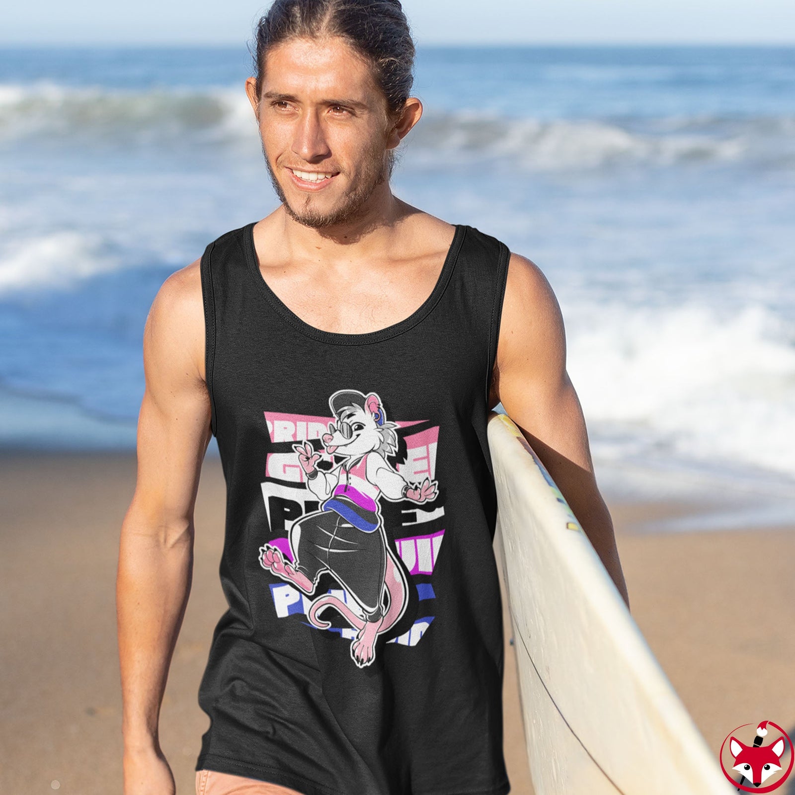 Genderfluid Pride Frankie Opossum - Tank Top Tank Top Artworktee 