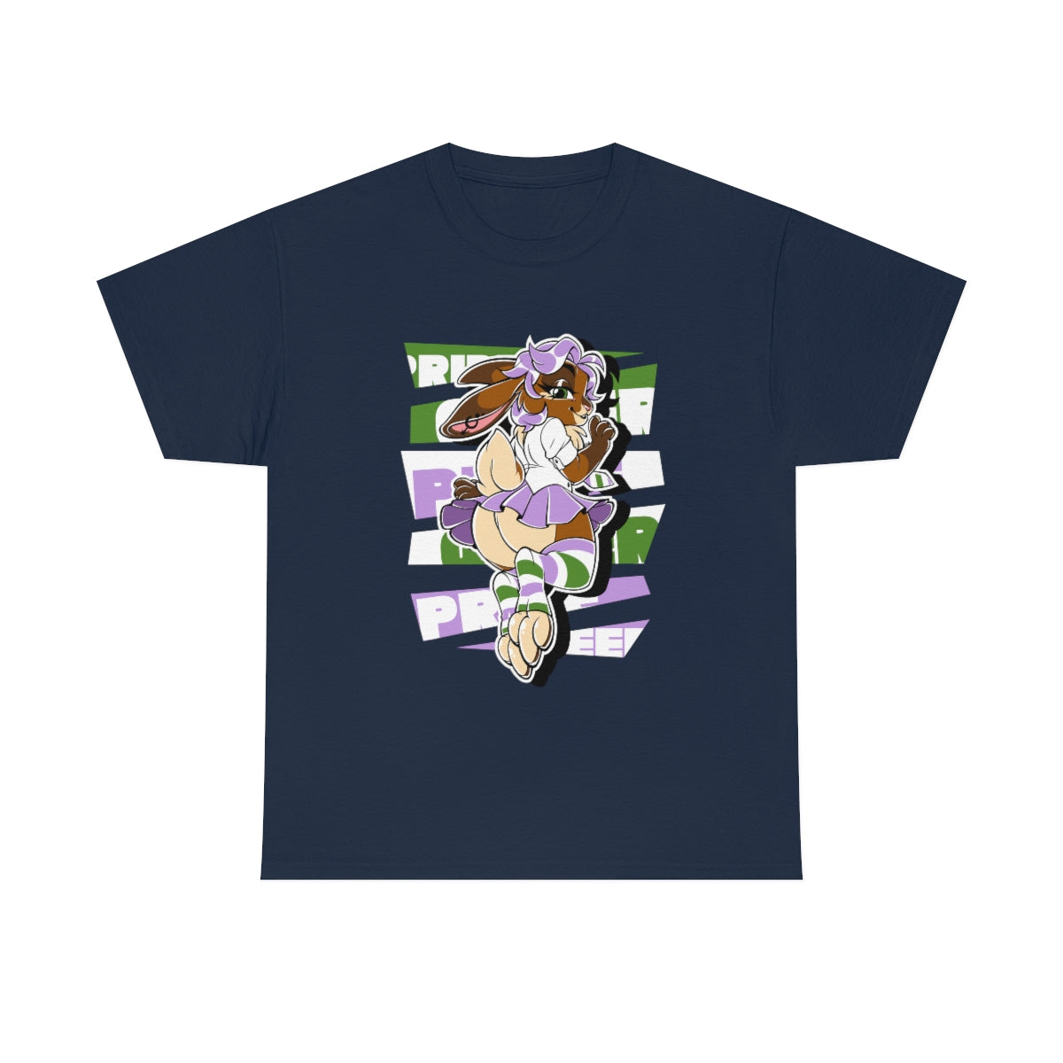 Genderqueer Pride Sky Bunny - T-Shirt T-Shirt Artworktee Navy Blue S 