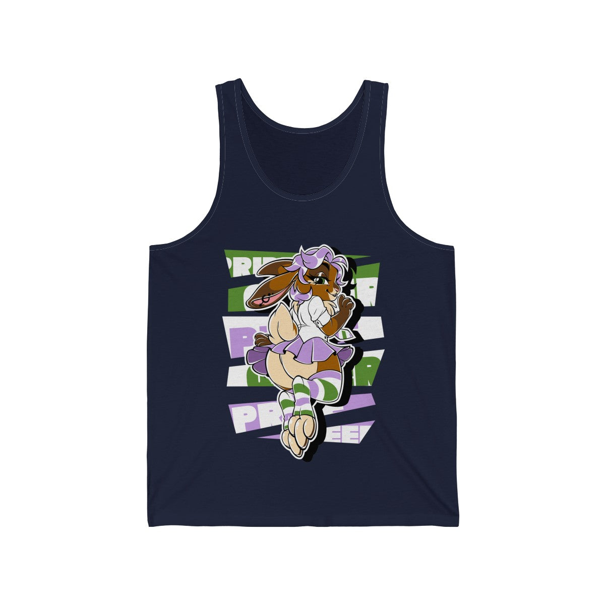 Genderqueer Pride Sky Bunny - Tank Top Tank Top Artworktee Navy Blue XS 