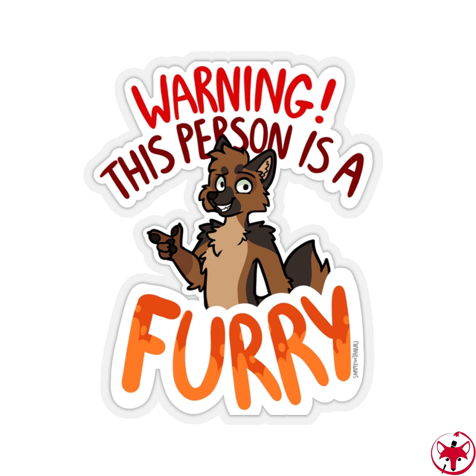 German Shepherd - Sticker Sticker Sammy The Tanuki 
