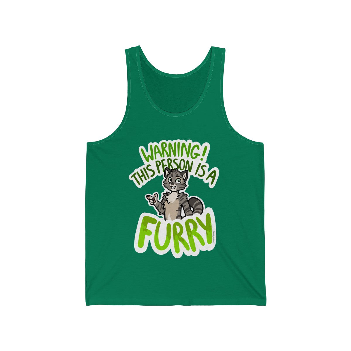 Grey Cat - Tank Top Tank Top Sammy The Tanuki Green XS 