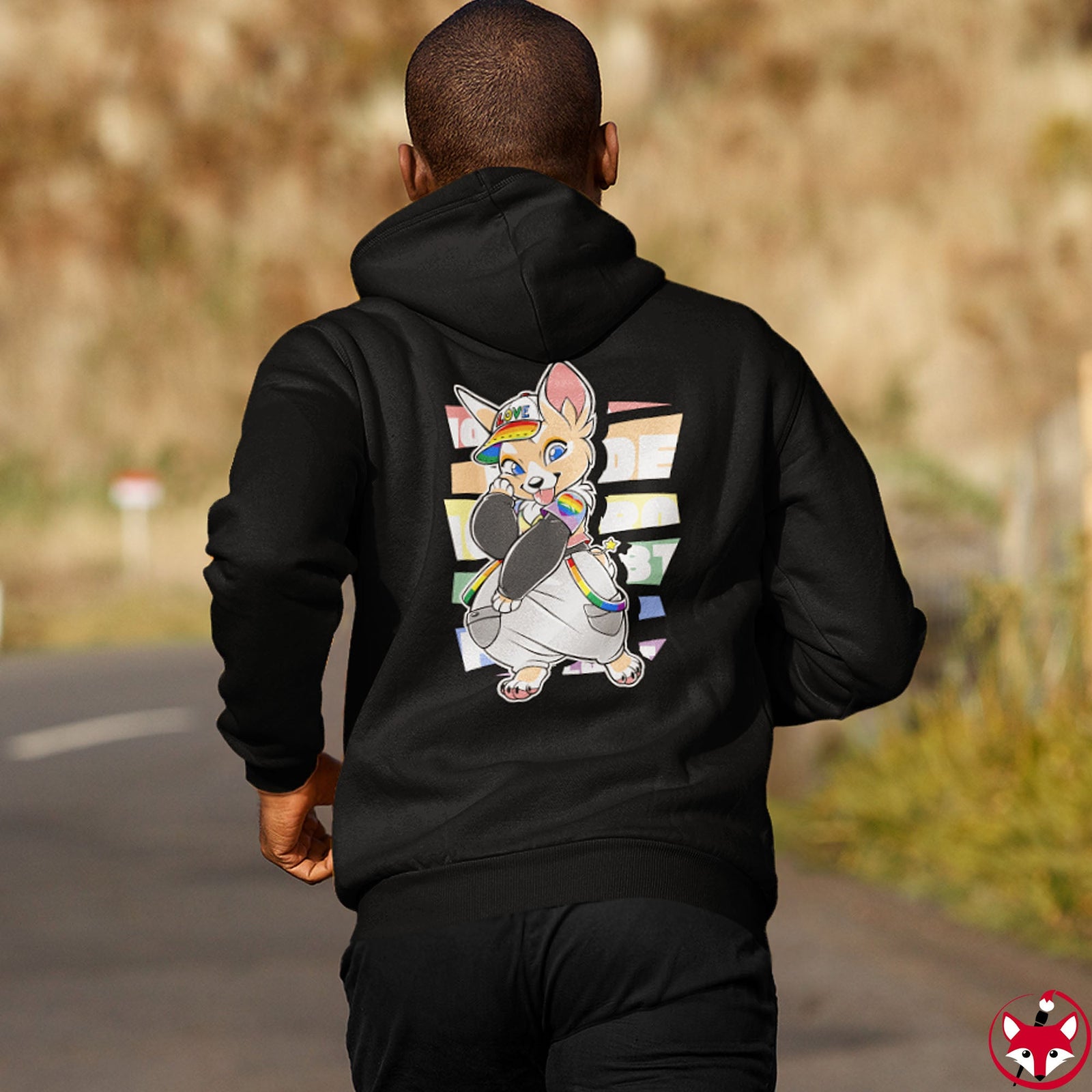 Homoromantic Pride Riley Corgi - Hoodie Hoodie Artworktee 