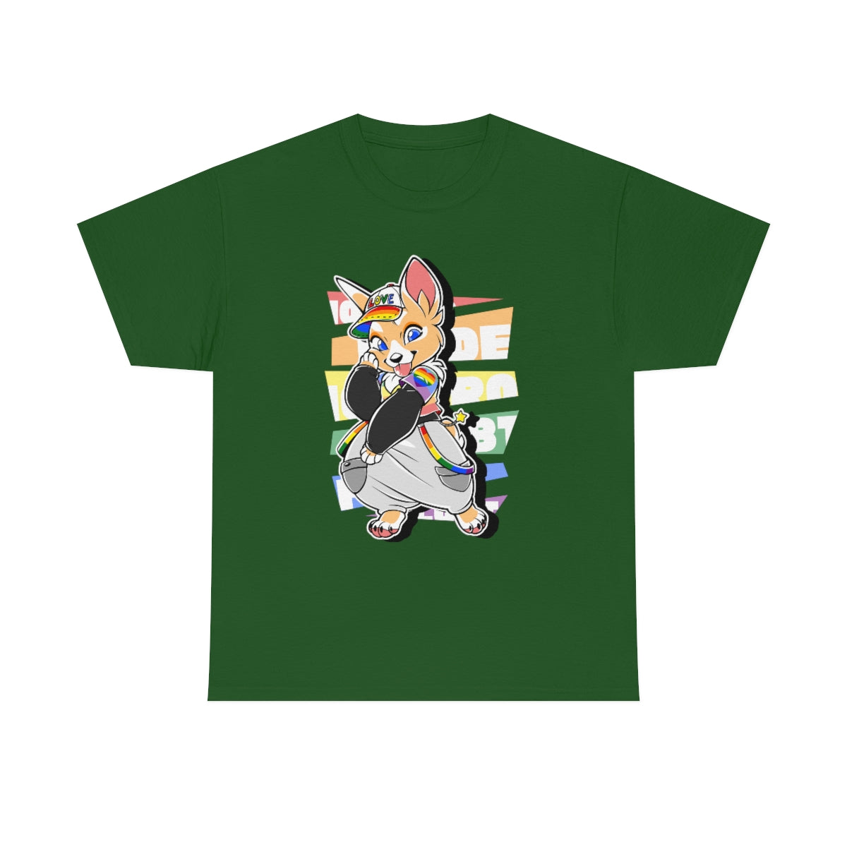 Homoromantic Pride Riley Corgi - T-Shirt T-Shirt Artworktee Green S 