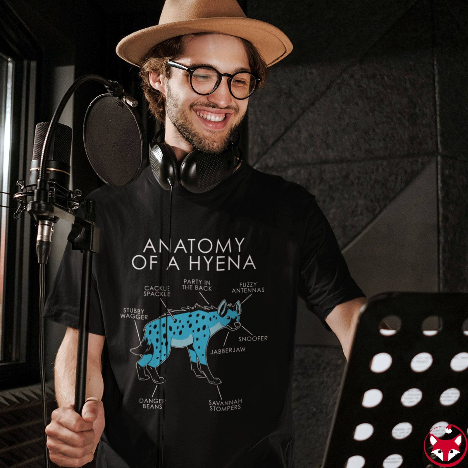 Hyena Light Blue - T-Shirt T-Shirt Artworktee 