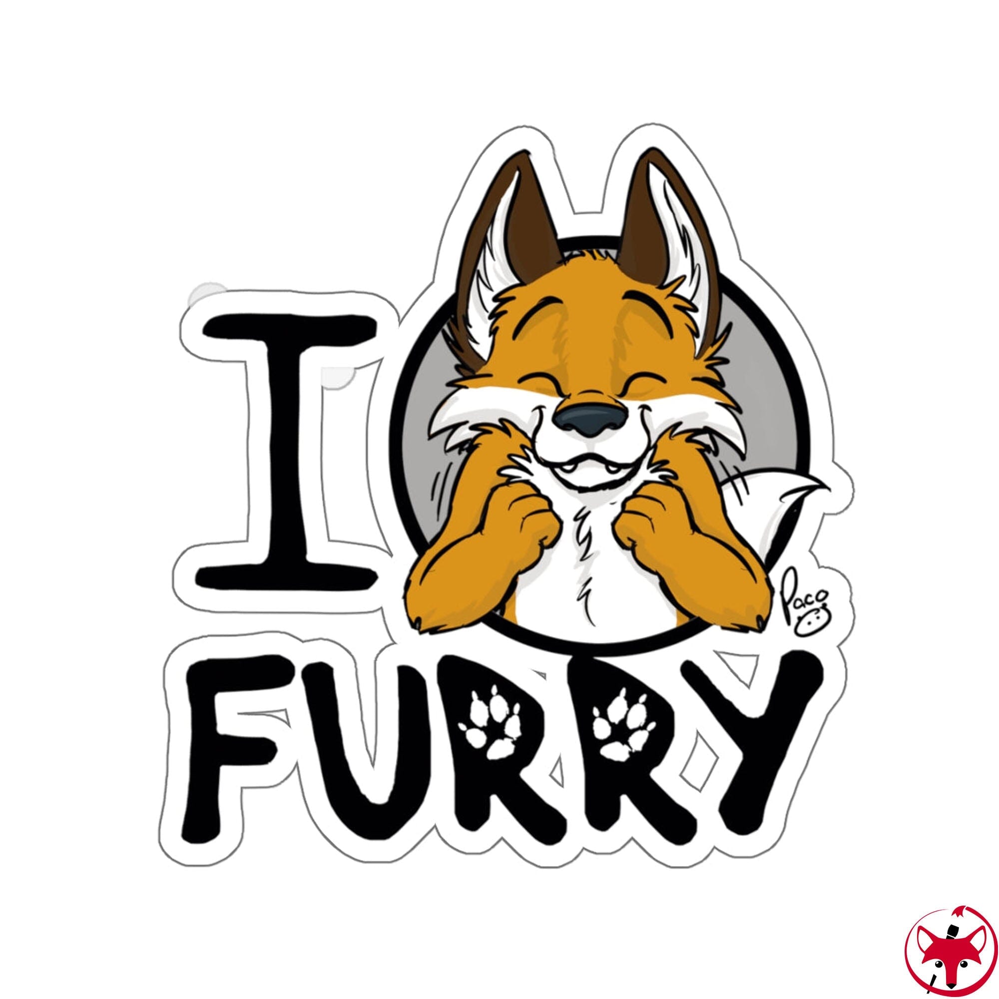 I Fox Furry - Sticker Sticker Artworktee 