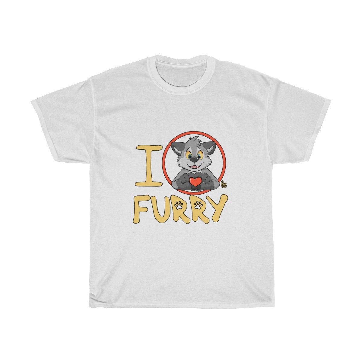 I Wolf Furry - T-Shirt T-Shirt Paco Panda White S 