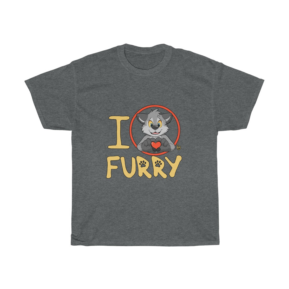 I Wolf Furry - T-Shirt T-Shirt Paco Panda Dark Heather S 