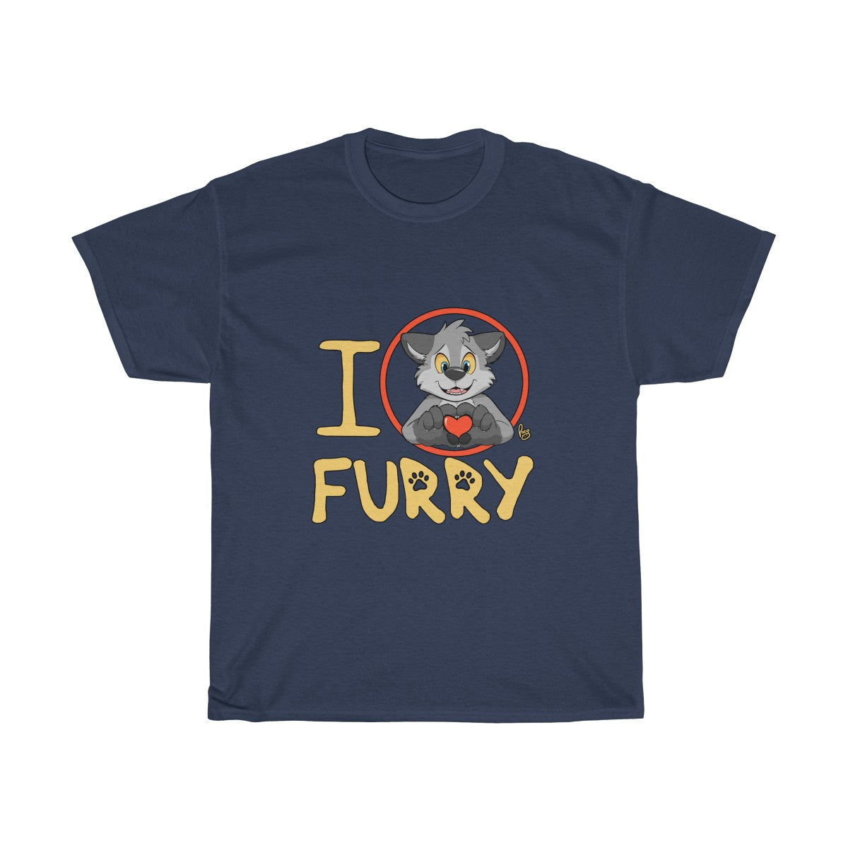I Wolf Furry - T-Shirt T-Shirt Paco Panda Navy Blue S 
