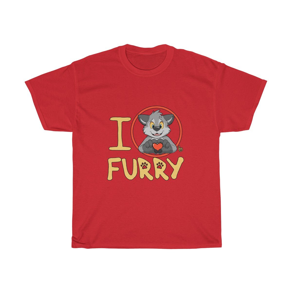 I Wolf Furry - T-Shirt T-Shirt Paco Panda Red S 