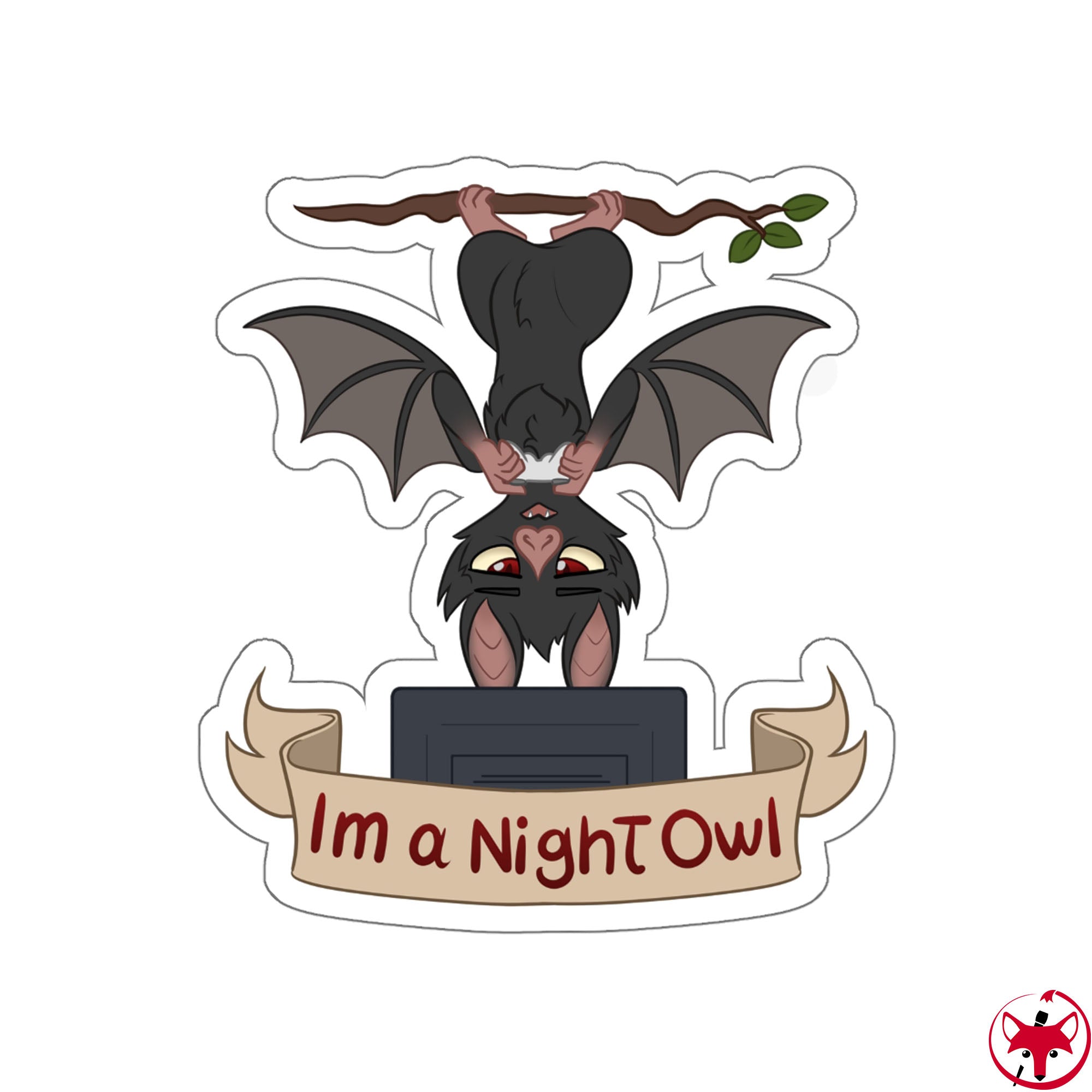 I am a Night Owl - Sticker Sticker Artworktee 