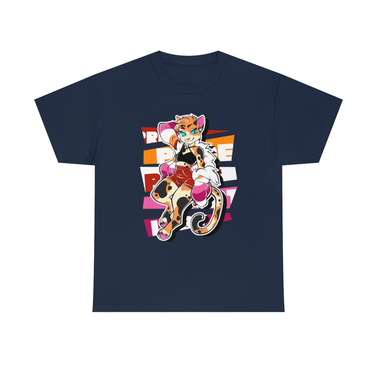 Lesbian Pride Jessica Cat - T-Shirt T-Shirt Artworktee Navy Blue S 
