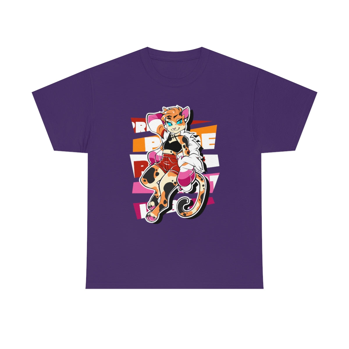 Lesbian Pride Jessica Cat - T-Shirt T-Shirt Artworktee Purple S 