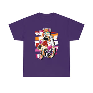 Lesbian Pride Jessica Cat - T-Shirt T-Shirt Artworktee Purple S 