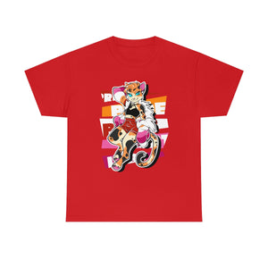 Lesbian Pride Jessica Cat - T-Shirt T-Shirt Artworktee Red S 