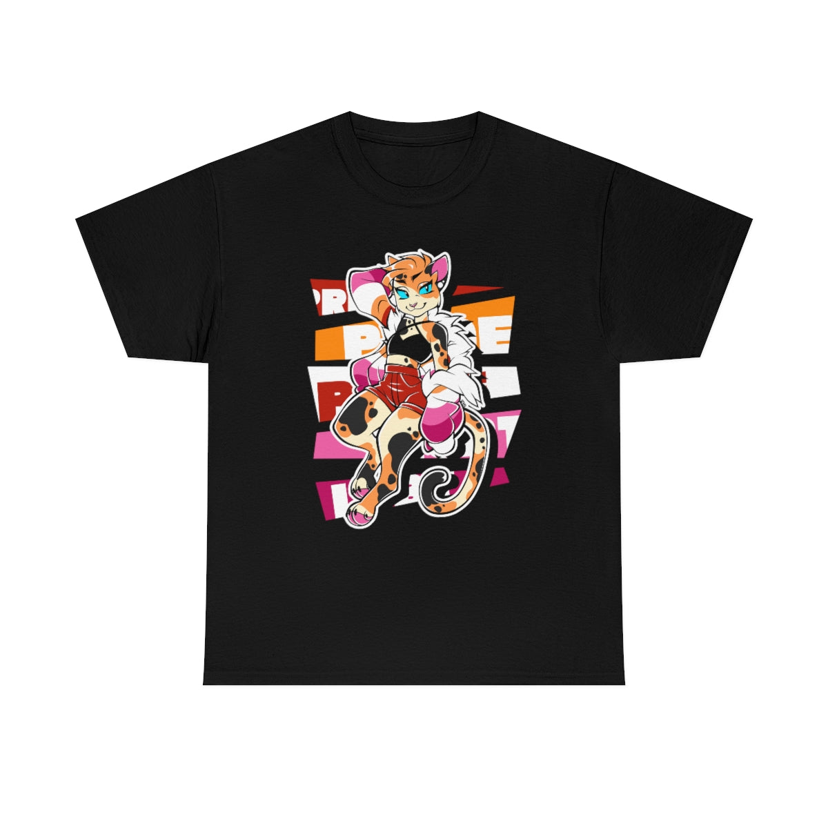 Lesbian Pride Jessica Cat - T-Shirt T-Shirt Artworktee Black S 