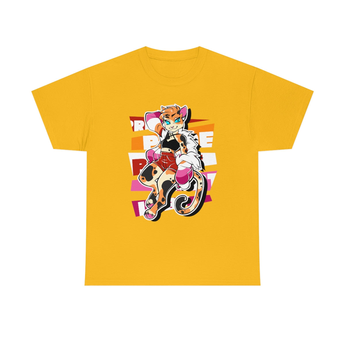 Lesbian Pride Jessica Cat - T-Shirt T-Shirt Artworktee Gold S 