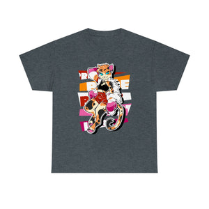 Lesbian Pride Jessica Cat - T-Shirt T-Shirt Artworktee Dark Heather S 
