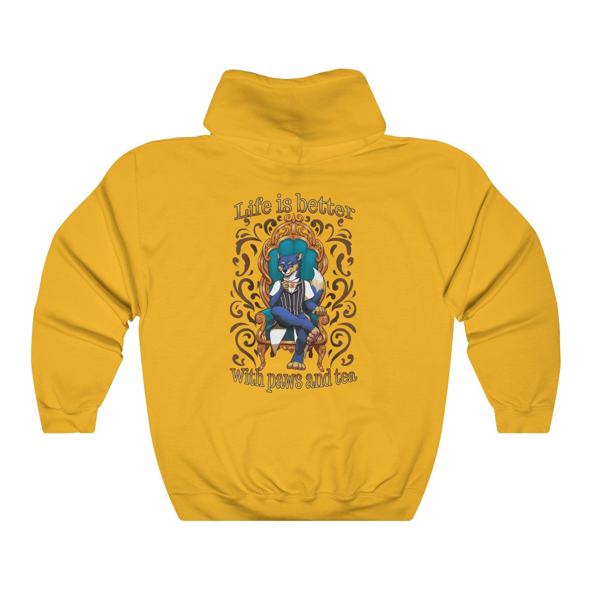 Life is better with Paws and Tea - Hoodie Hoodie Artemis Wishfoot Gold S 