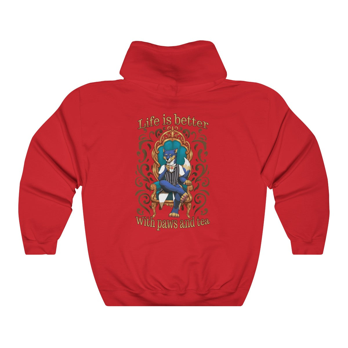 Life is better with Paws and Tea - Hoodie Hoodie Artemis Wishfoot Red S 