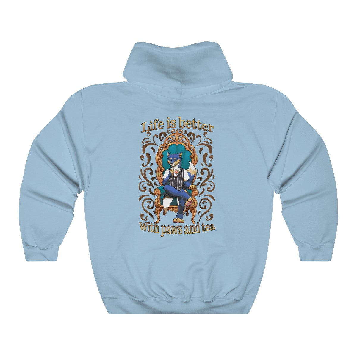Life is better with Paws and Tea - Hoodie Hoodie Artemis Wishfoot Light Blue S 