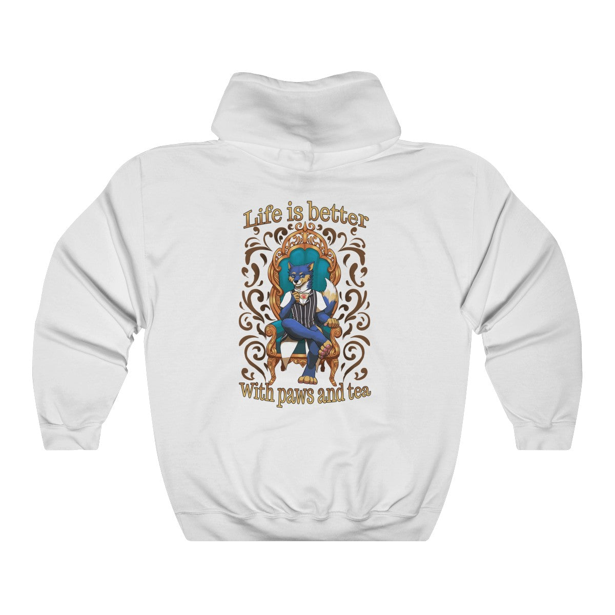 Life is better with Paws and Tea - Hoodie Hoodie Artemis Wishfoot White S 