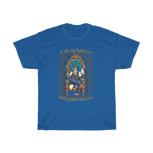Life is better with Paws and Tea - T-Shirt T-Shirt Artemis Wishfoot Royal Blue S 