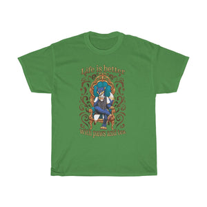 Life is better with Paws and Tea - T-Shirt T-Shirt Artemis Wishfoot Green S 