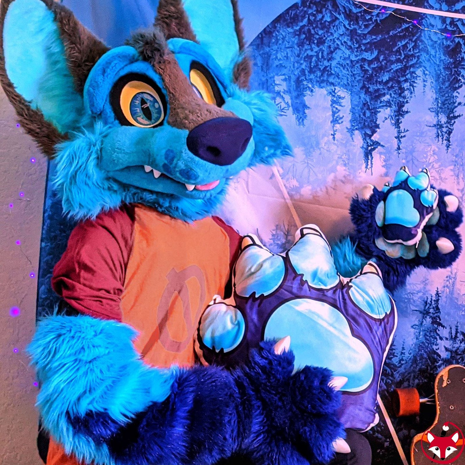 NEON WOOF PAW PILLOW Pillow Neon Woof 