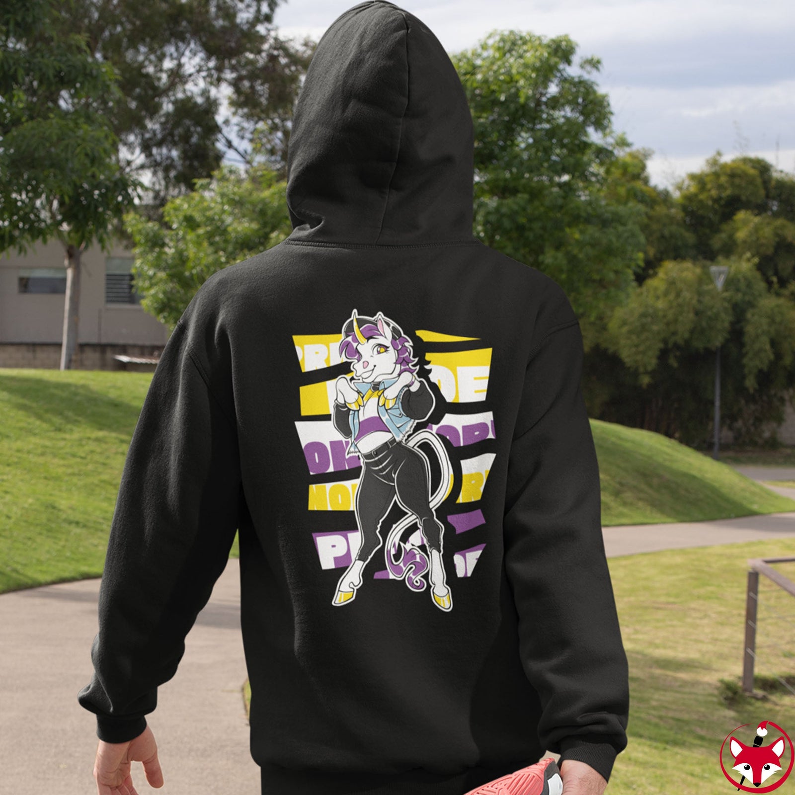 Non Binary Pride Avalon Unicorn - Hoodie Hoodie Artworktee 