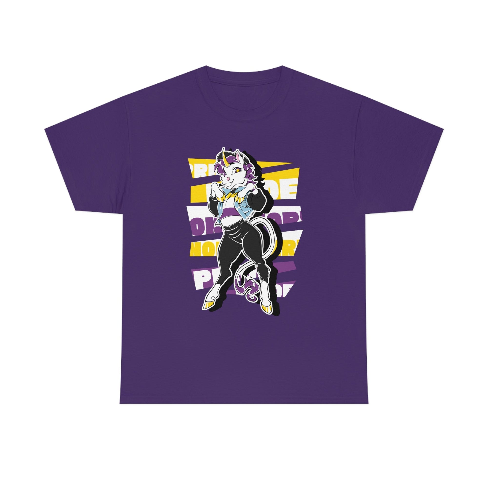 Non Binary Pride Avalon Unicorn - T-Shirt T-Shirt Artworktee Purple S 