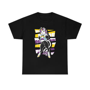 Non Binary Pride Avalon Unicorn - T-Shirt T-Shirt Artworktee Black S 