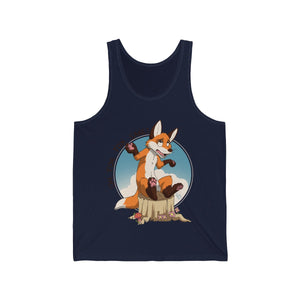 Oh For Fox Sake Brown Text - Tank Top Tank Top Paco Panda Navy Blue XS 