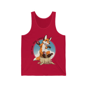 Oh For Fox Sake Brown Text - Tank Top Tank Top Paco Panda Red XS 