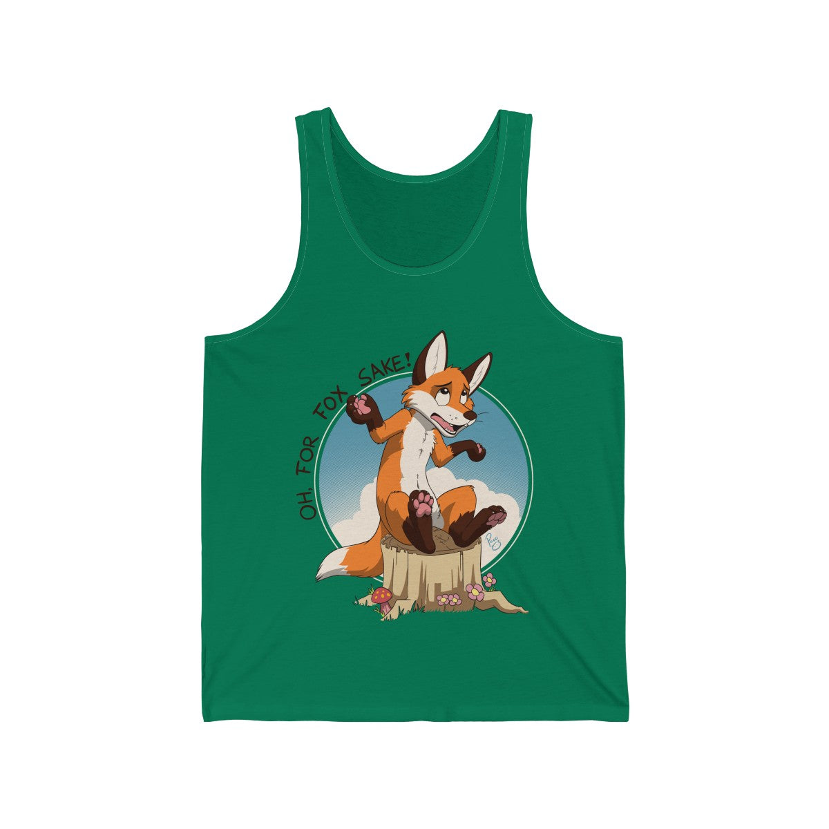 Oh For Fox Sake Brown Text - Tank Top Tank Top Paco Panda Green XS 