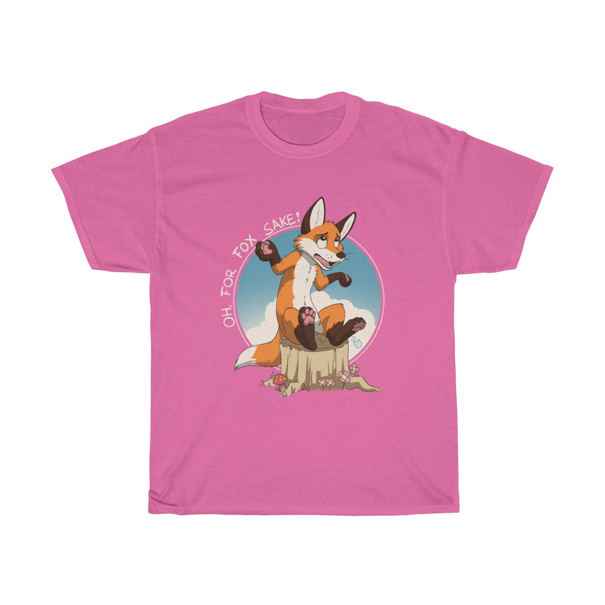 Oh For Fox Sake White Text - T-Shirt T-Shirt Paco Panda Pink S 